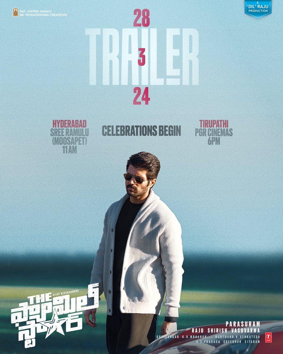 TheDeverakonda's tweet photo. I am Coming to you :)
Hyderabad - Tirupathi 
28th March. 
#FamilyStar https://t.co/NjgZlPriCf