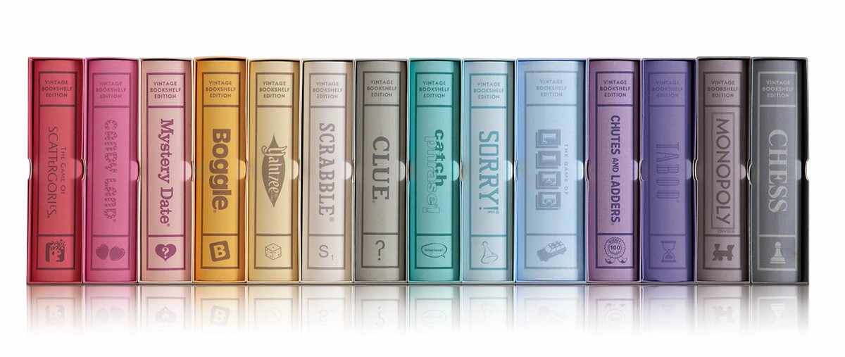 Do you love the Vintage Bookshelf Game line so much that you just want a whole bunch of them? We got you!

The Collection of 14 Vintage Bookshelf Board Games by WS Game Company.

Step  back in time with these timeless classics, beautifully reimagined and  elegantly stored for