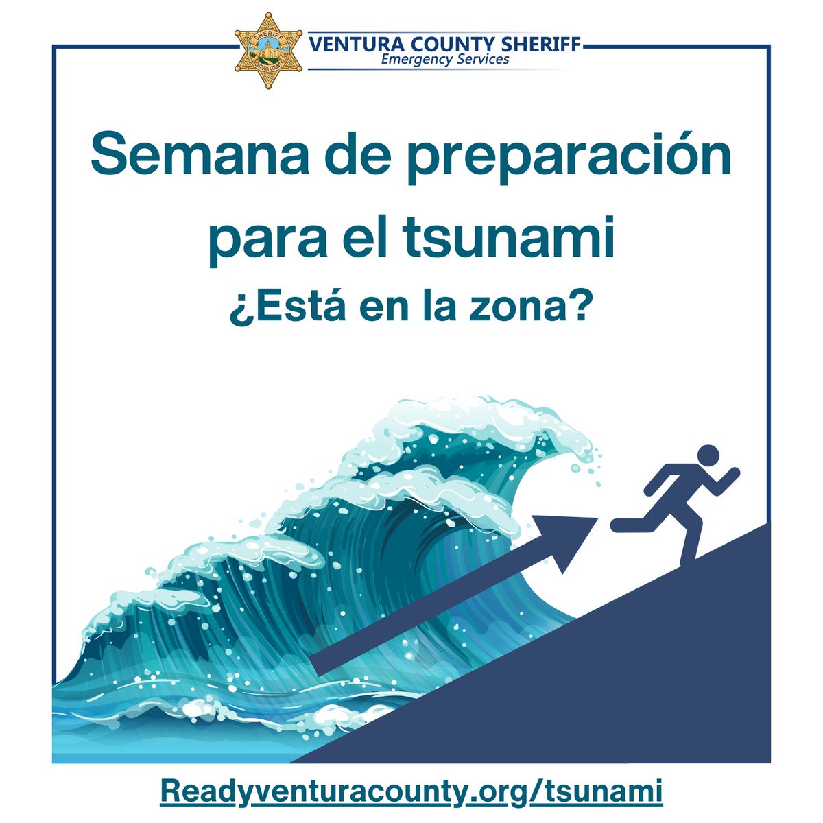 VENTURASHERIFF's tweet image. ¡Esta es la Semana de Preparación para Tsunamis! Si vive, trabaja o juega cerca de la costa, necesita saber sobre el riesgo de tsunami. Obtenga #Tsunamiready en readyventuracounty.org/tsunami.
#VCSheriff #VCOES
@CountyVentura @cityofventura @CityofOxnard @porthuenmeca