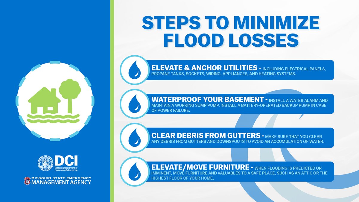 When a flood is imminent or occurring, your first priority should be the physical safety of you, your loved ones, & your pets. But before flooding is in the forecast, @fema recommends minimizing your potential losses by taking these steps. Learn more: floodsmart.gov/first-prepare-…