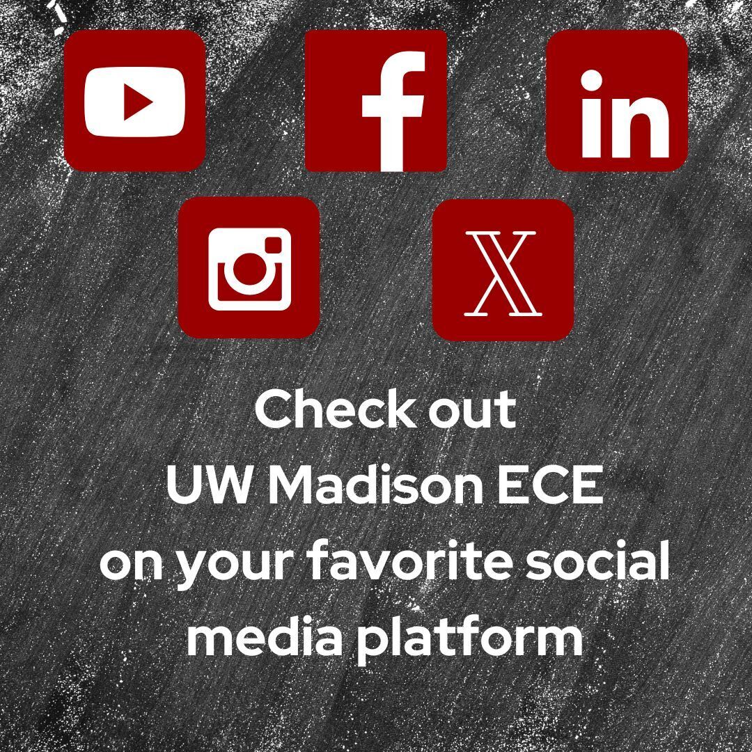 Hear directly from our students and faculty about teaching, research, the student experience, and 'Why ECE at Wisconsin' through our new @UWMadisonECE YouTube page: youtube.com/channel/UCTpu5… @UWMadison @UWMadEngr @WisAlumni #Social #SocialMedia