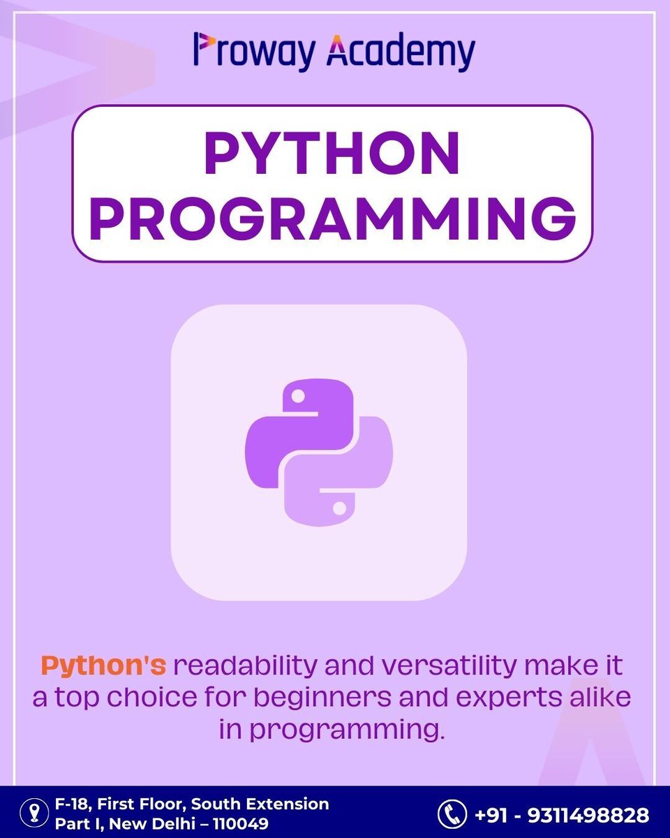 Discover the power of Python! Its readability and versatility make it the ultimate choice for beginners and experts alike in programming. Ready to elevate your coding game?  #Python #CodingLife #TechEducation #Programming101 #ViralPython #LearnToCode #CodeWithPython #prowayacadem
