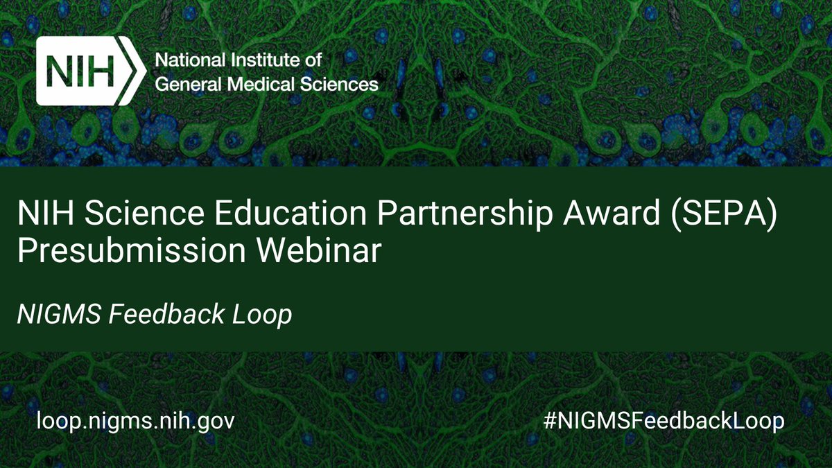 Interested in learning more about the NIH Science Education Partnership Award? Join our webinar on 4/4, 3-4:30 p.m. ET., to learn about the program & receive guidance on preparing an application. Find details on the webinar on the #NIGMSFeedbackLoop blog: go.nih.gov/28L0C4Z.