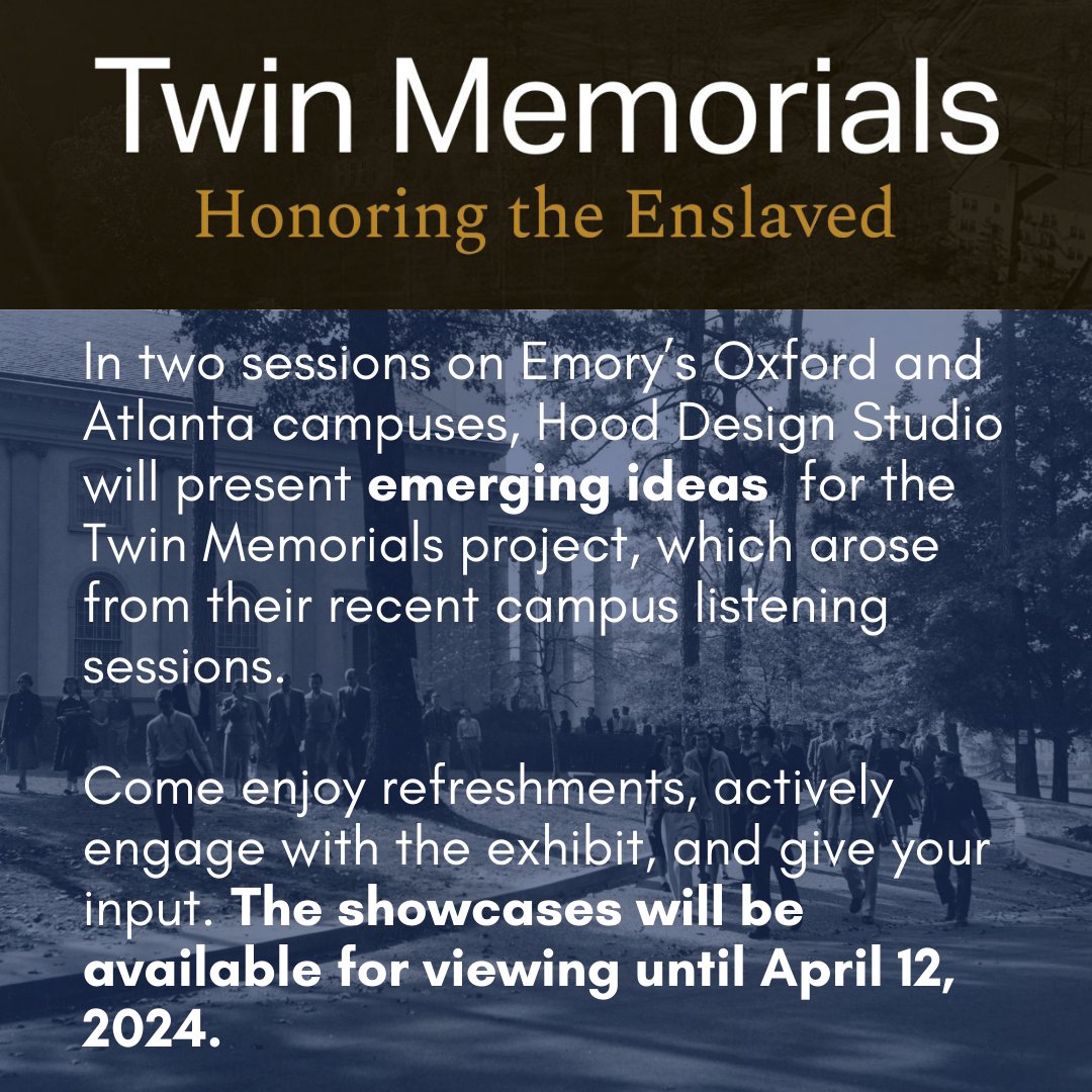 Attend a Twin Memorials emerging ideas showcase! REGISTRATION required: Sign up for the Oxford campus event on March 27 (brnw.ch/21wIf36) or the Atlanta campus event on March 28 (brnw.ch/21wIf35); both are set for 2-4:30 p.m.