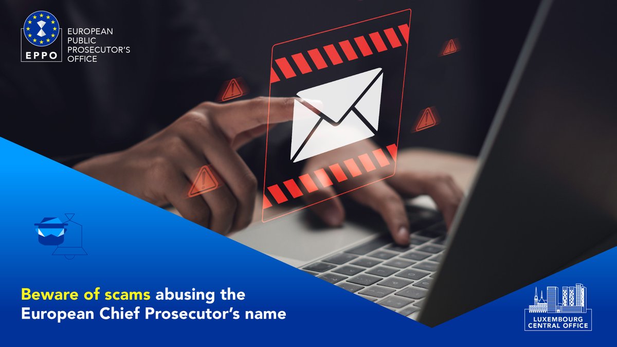 🚨 Beware of scams impersonating the European Chief Prosecutor 🚨 🔍 Stay cautious! 🛑 Don't fall for unsolicited messages. 👀 Do not engage with the sender & delete the message immediately. More: eppo.europa.eu/en/news/beware… Let's keep our community safe! #ScamAlert #StaySafe