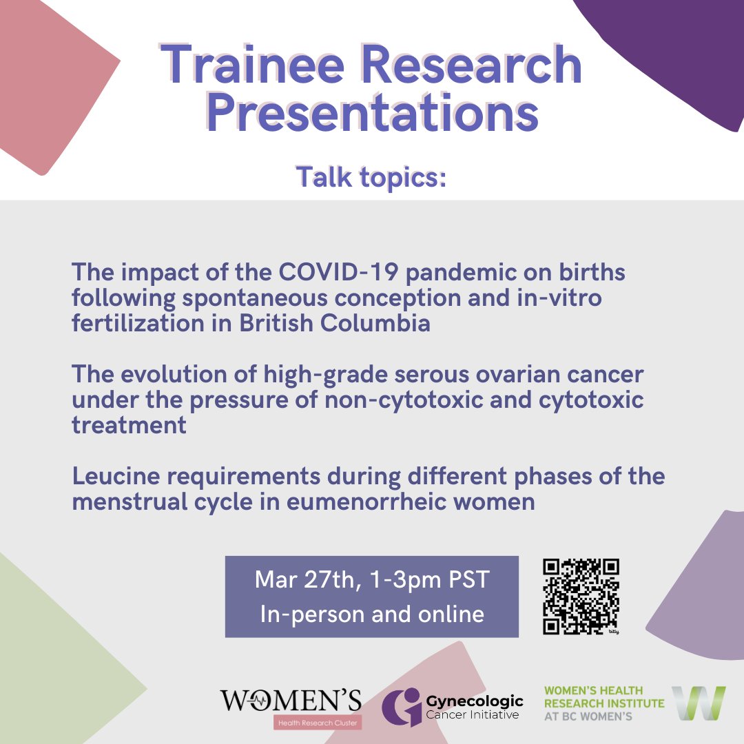 Trainee Research Presentations are TOMORROW, March 27th from 1-3pm! 😱 We hope you join us for an exciting session full of networking and #womenshealth #traineepresentations with @WomensHealth and @GCI_Cluster 🤩 Learn more and register here: ⏩ bit.ly/49tzyGM