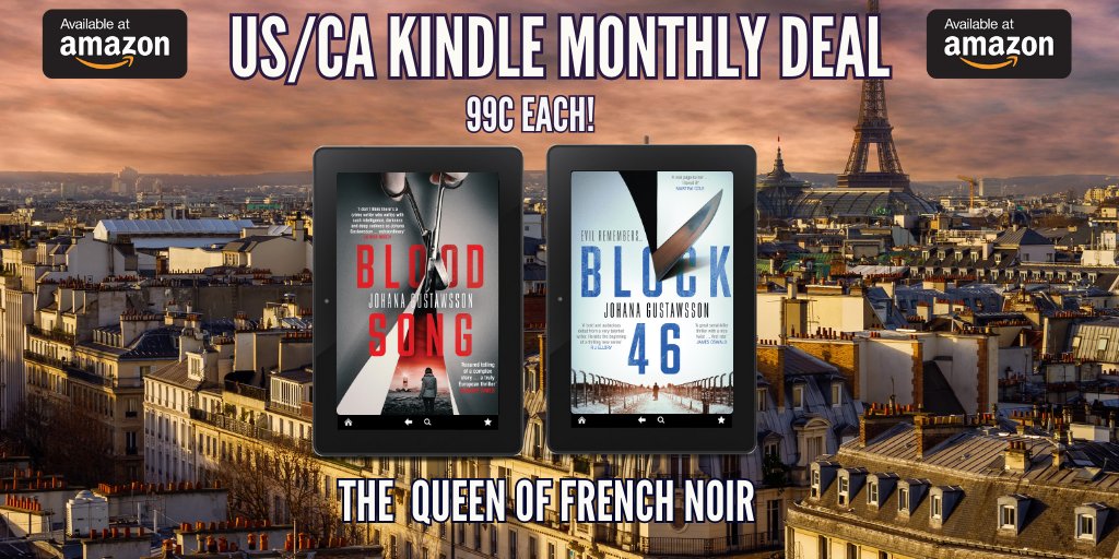 ✨Queen of French Noir✨ #Block46 & #BloodSong by @JoGustawsson, T Maxim Jakubowski & @givemeawave are #99c! #USA & #Canada #Kindle #Readers, you NEED to add these two harrowing and electrifying slices of crime #Thriller to your TBR ASAP! bit.ly/48wpprf