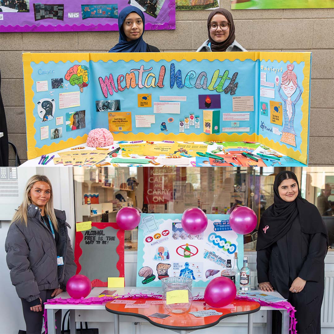 Yesterday and today, Health and Social Care students have been manning health education stalls across college to help educate the college community. Amazing work from our students, both in their informative campaigns and their artistic, interactive displays! #WeAreOSFC