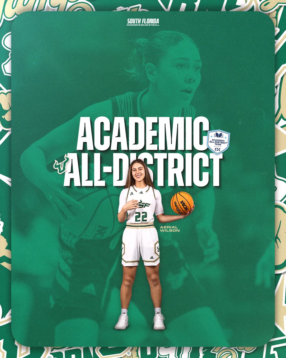 Aerial Wilson has earned CSC Academic All-District Honors for the second year in a row! 🔗gobulls.co/3viv1bl #HornsUp 🤘 | #RunWithUs