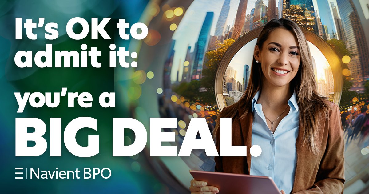 Your programs are a big deal, covering lots of people and transactions. Our scale makes us a CX partner of choice for the nation’s largest programs. We can help yours too. 

Learn how: Navient.com/BPO 

#governmentexperience