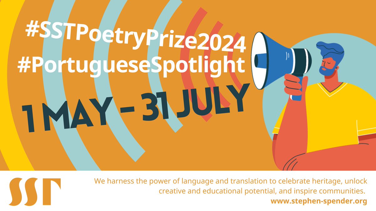 Announcement! The Stephen Spender Prize will open for submissions on 1 May and this year’s Spotlight is on #Portuguese! #SSTPoetryPrize2024 #PortugueseSpotlight stephen-spender.org/stephen-spende…