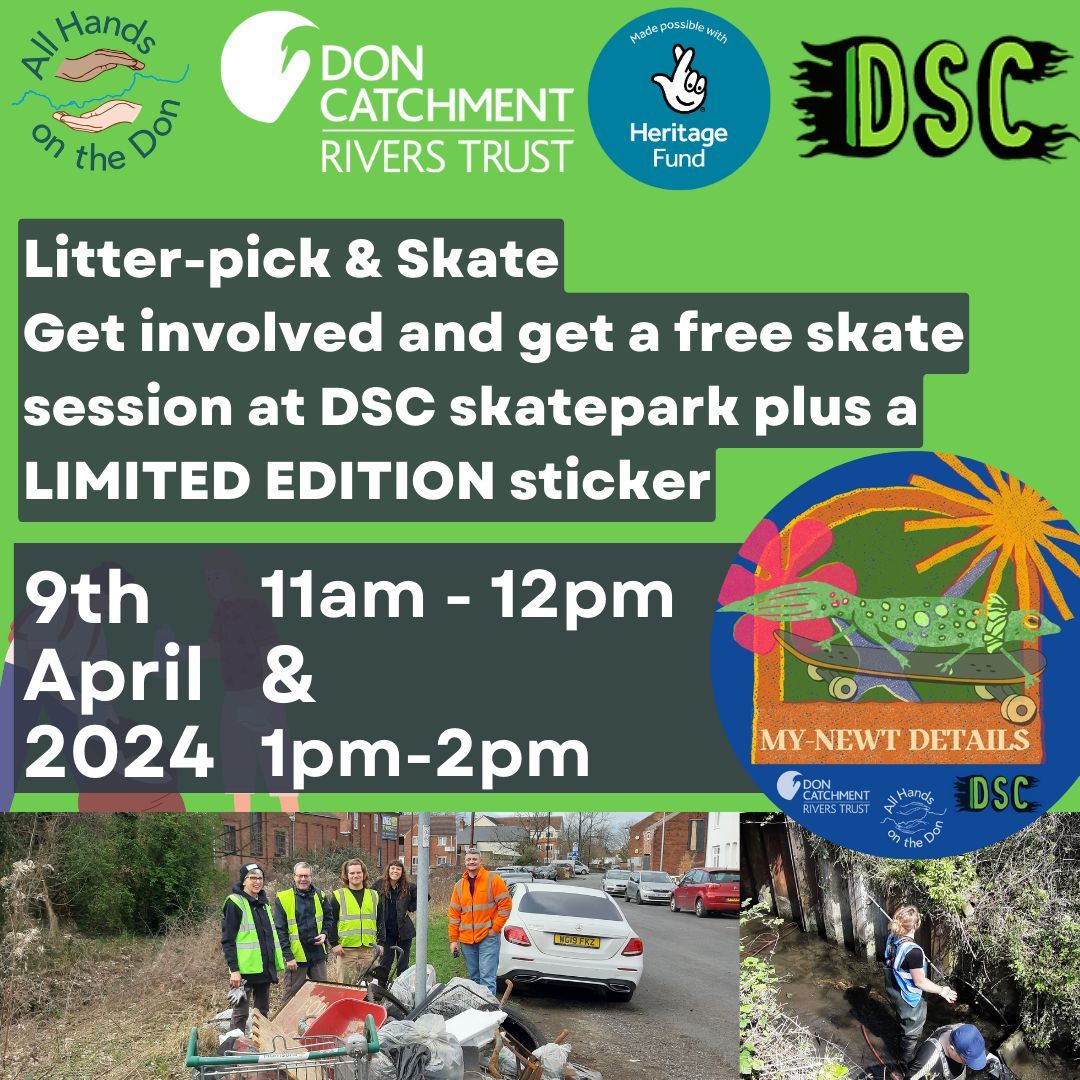 Get your tickets --> buff.ly/4aastLi DCRT and Doncaster Skate Cooperative are hosting a litter-pick and skate on Tuesday 7th April at Anchorage Lane Skate-park Get involved and DSC will award you with a voucher for a FREE SKATE SESSION at the twisted skate park... 🙌🛹