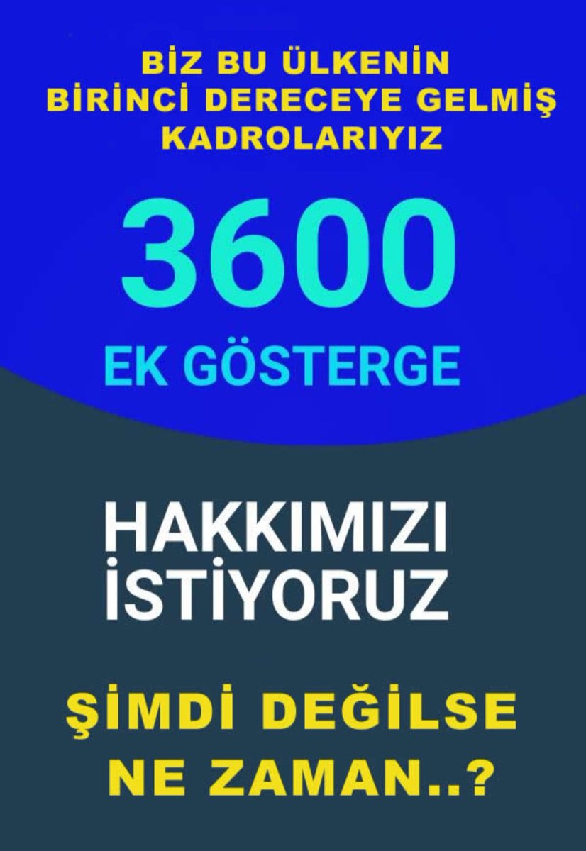 Benimle  2200 ek göstergesi olan memur 3600 oldu <a href="/vedatbilgn/">Vedat Bilgin</a> müktesep  dedi Cumhurbaşkanı <a href="/RTErdogan/">Recep Tayyip Erdoğan</a> açıkladı.Bakan <a href="/isikhanvedat/">Prof. Dr. Vedat Işıkhan</a>  hazır dedi #BirinciDereceye3600 Nerede Ne Zaman 
<a href="/tcbestepe/">T.C. Cumhurbaşkanlığı</a>
<a href="/dbdevletbahceli/">Devlet Bahçeli</a> <a href="/erkanakcay45/">Erkan Akçay</a> <a href="/fahrettinaltun/">Fahrettin Altun</a> <a href="/MhpTbmmGrubu/">MHP TBMM Grubu #MHP</a>
<a href="/Akparti/">AK Parti</a>
<a href="/icesur/">Ismail Cesur</a> 
<a href="/iletisim/">T.C. İletişim Başkanlığı</a>
