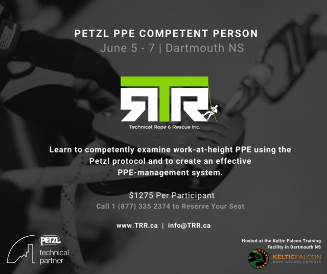 #petzlprofessional PPE Inspector Course in #novascotia #roperescue #ropeaccess