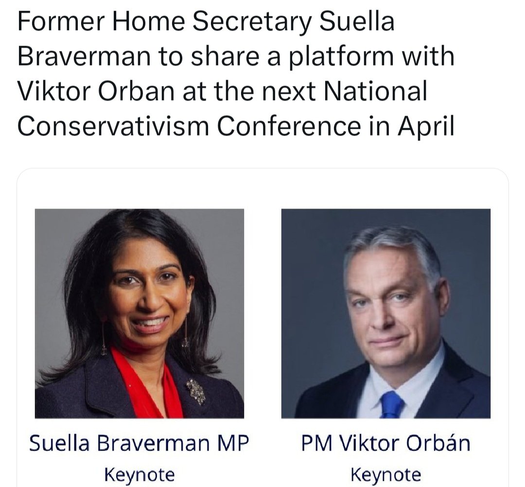 So you're happy to appear alongside Antisemitic Viktor Orbán, @SuellaBraverman? Speaks volumes. @AntiRacismDay @Searchlight_mag @PeterHain H/tip @kitty_donaldson