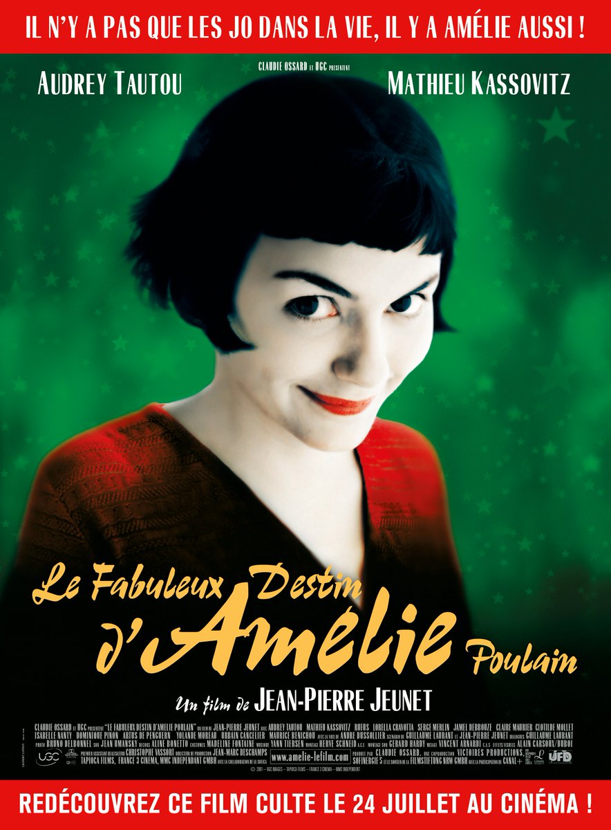 Il n'y a pas que les JO dans la vie, #AmeliePoulain est de (re)sortie ! Profitez de cette occasion pour redécouvrir le chef d’œuvre de #JeanPierreJeunet en salle de cinema le 24 juillet !