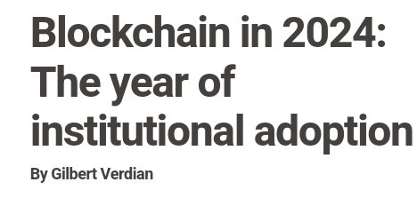 MindCrypto_'s tweet photo. $QNT all singing from the same hymn sheet. π
"2024 will be the year of real institutional adoption of digital assets,β
Gil said it first π€ #SDX #sixdigital https://t.co/30vamjEct0