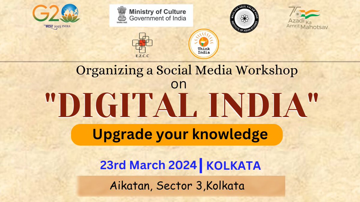MAKAIASKol's tweet photo. Few glimpses of a Social Media Workshop on “DIGITAL INDIA” was organized by MAKAIAS, Kolkata in collaboration with Think India &amp; E.Z.C.C, Kolkata.

On 23rd March, 2024, at Aikatan, EZCC, Kolkata. https://t.co/tfm50t3g6s