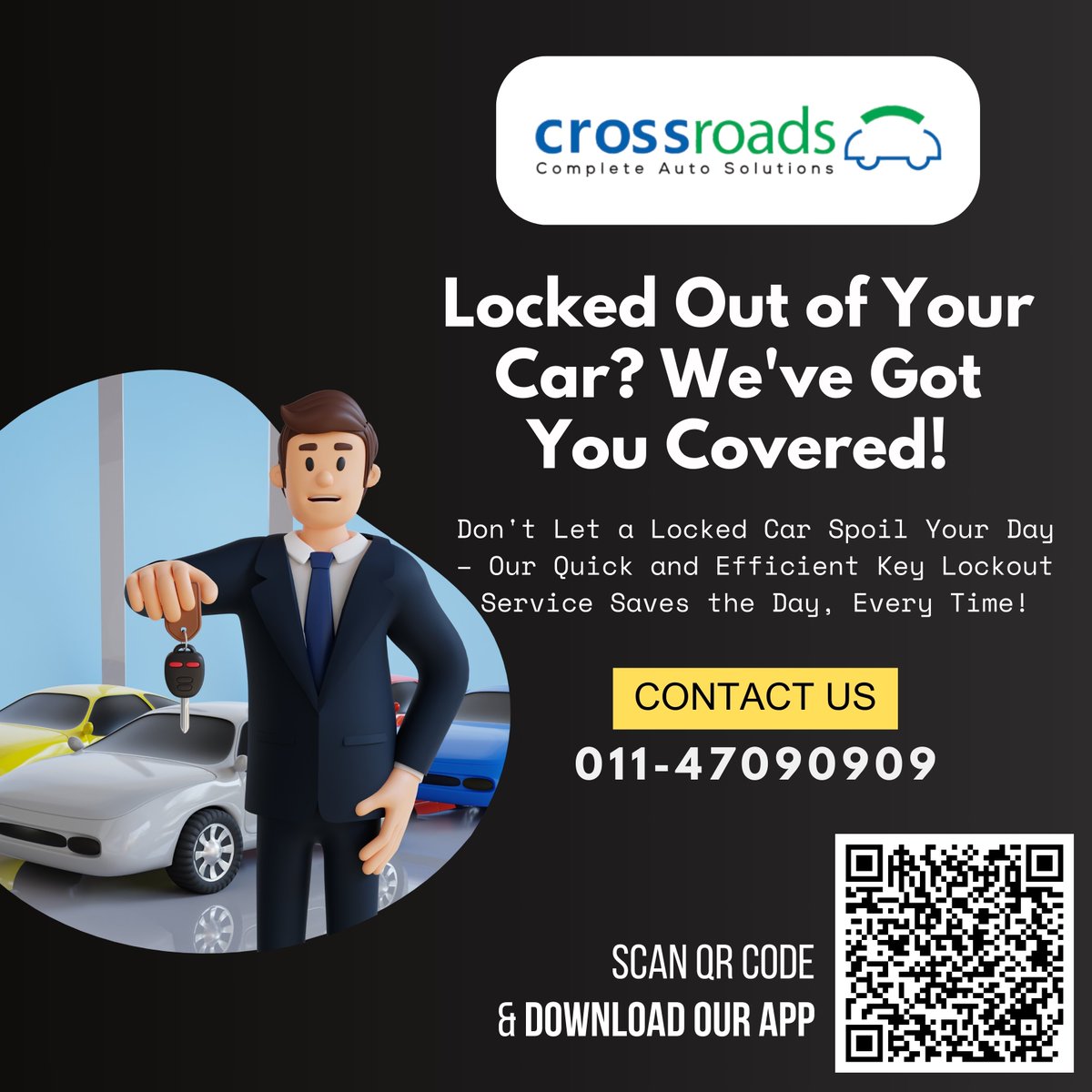 CrossroadRsa's tweet image. Locked out of your car? Stay
calm and let us handle it! Our professional key lockout
service ensures a hassle-free solution, getting you
back on the road in no time. 🚗🔑

FOR MORE ENQUIRY CONTACT US HERE:
📞 : 011-47090909
🌐 : crossroadshelpline.com

#keyservice #lockout #rsa
