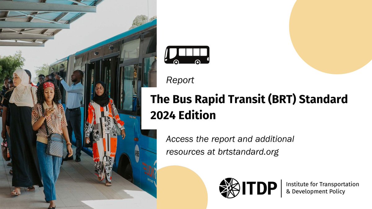 🚨🚍 The Bus Rapid Transit (BRT) Standard 2024 Edition is officially LIVE!

After ten years, we have learned a lot about #BRT - come see what is new and improved in the 5th edition of the Standard. Check out the latest updates and download at brtstandard.org