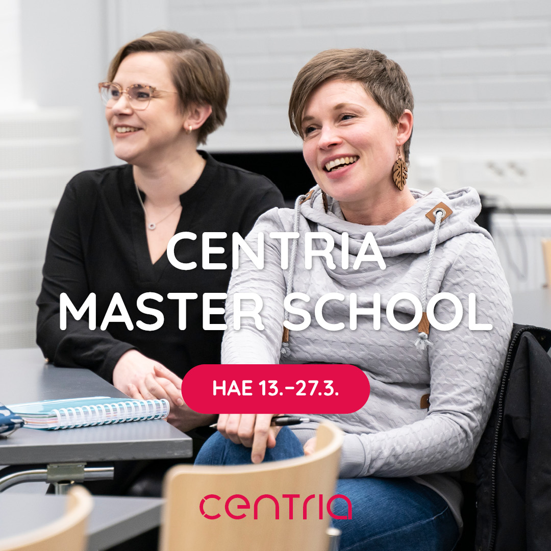 Haku Centria Master Schoolin YAMK-koulutuksiin on auki vielä huomiseen 27.3. klo 15 saakka! ⏳ 🔗 Hae Suomen tyytyväisimpien YAMK-opiskelijoiden joukkoon osoitteessa centria.fi/hae ja syvennä osaamistasi alasi asiantuntijana! #centriaamk #CentriaMasterSchool