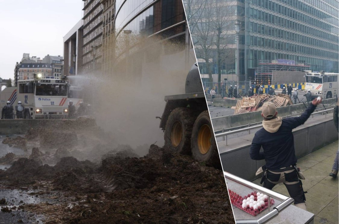 Alle respect voor de boeren‼️💪🏼
Ze zijn vandaag terug rond het Europees Parlement in Brussel.  

De EU wil een oorlogsindustrie opbouwen maar torpedeert haar autonome voedselvoorziening. 

Geen land zonder de boeren !