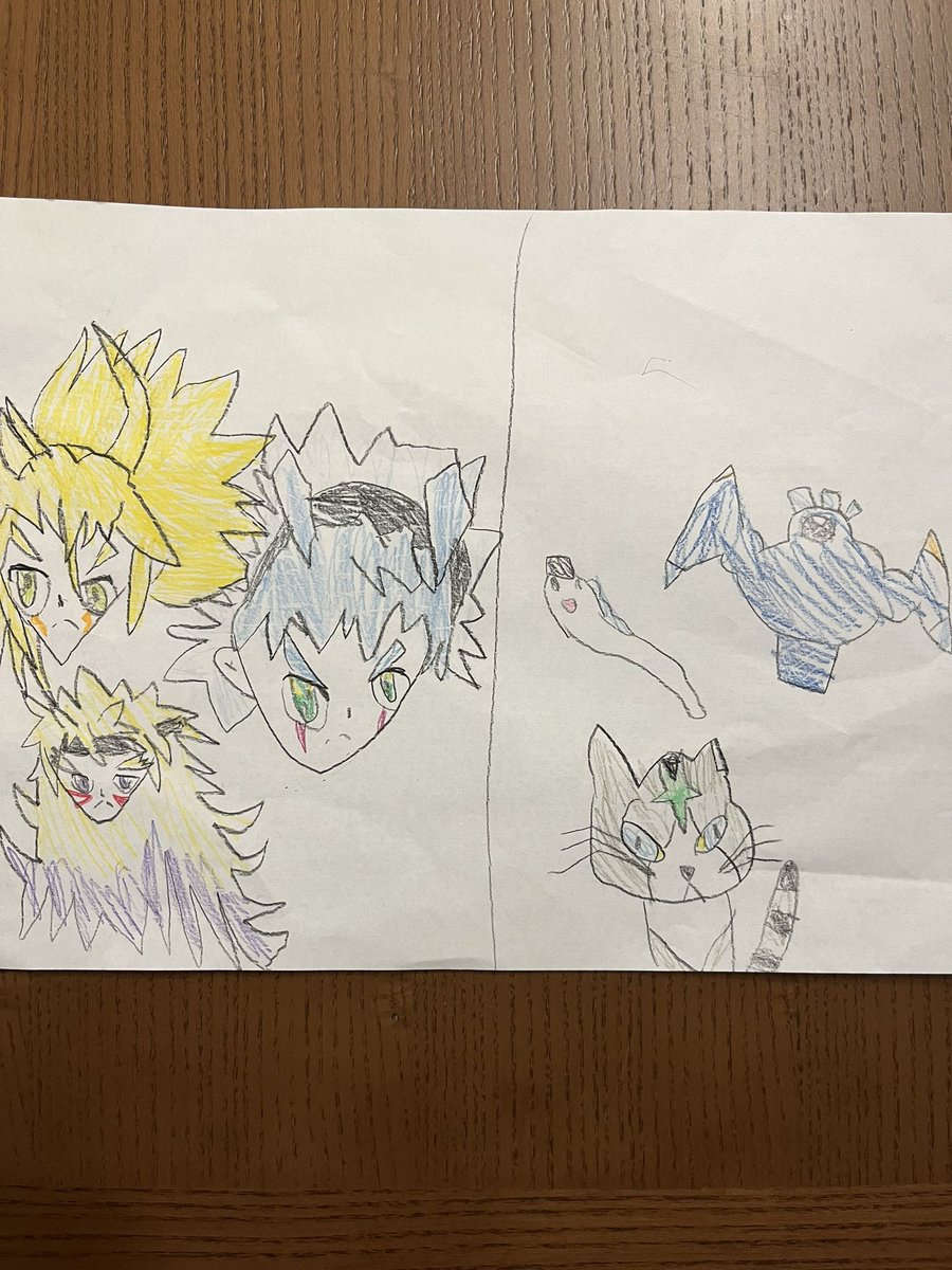 monjixyz's tweet photo. 娘が新たに遊戯王の絵を描いてくれました。 https://t.co/vYSuvS3kDO