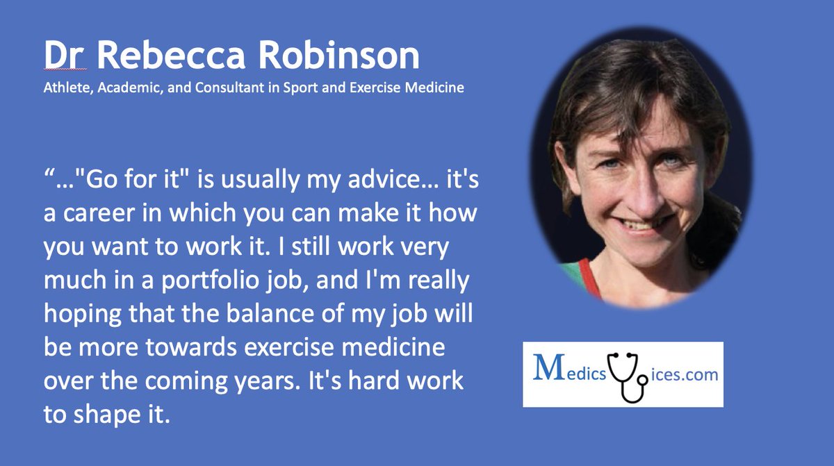Interested in a career in Sport and Exercise Medicine? Rebecca Robinson … athlete, academic, and Consultant in SEM @rjprobinson @mhglondon @basem_uk @movingmedicine @FSEM_UK @BMJOpenSEM @BJSM_BMJ @gbboxing #exerciseoncology @FemaleAthConf @DreznerJon
See: medicsvoices.com/rebecca-robins…