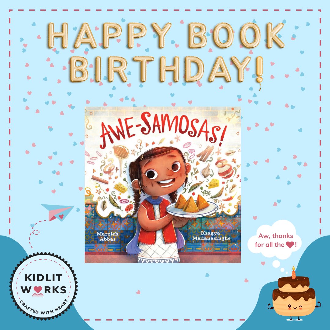 We’re celebrating Awe-Samosas! today! Congratulations Marzieh Abbas and Bhagya Madanasinghe. It’s available today. @DoodlesMoving @MarziehAbbas @harperchildrens #picturebooks #pb #kidlitworks #kidlit #picturebooklove #awesamosas #samosas #BIPOC #diversekidlit