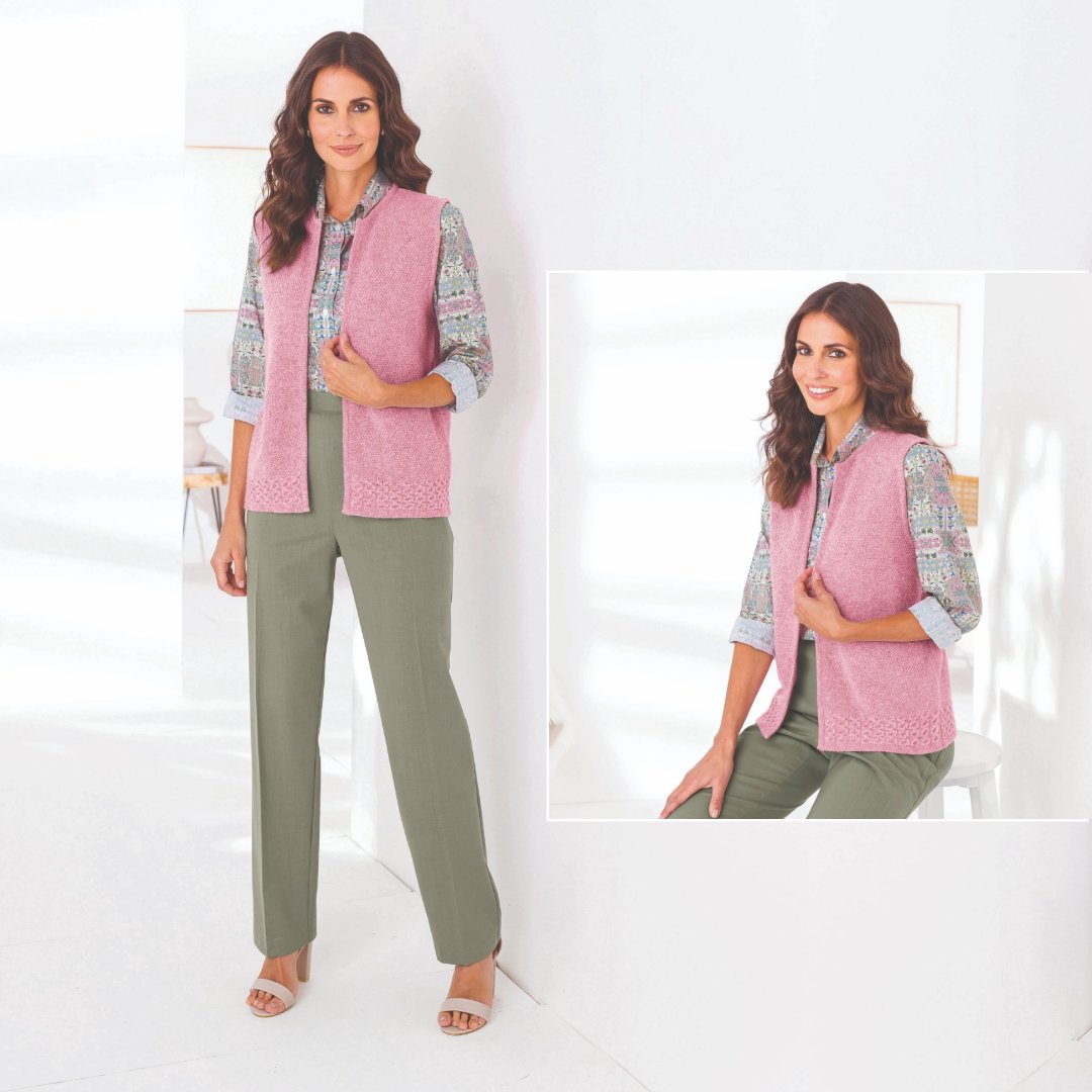Combining soft pastels and earthy tones, for an effortlessly chic look.
Our NEW Ellen waistcoat is made with pure lambswool for a soft touch, it sits gently on your shoulders and provides a stunning pop of colour to any of your outfits. 
Shop - theclassicboutique.com/ladies/ladies-…