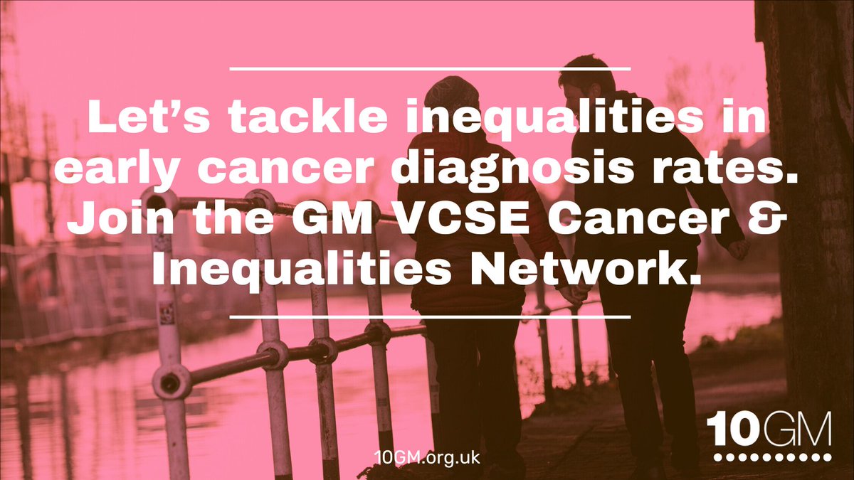 Is your VCSE org interested in/already working with - people affected by cancer in your community? Join the GM VCSE Cancer & Inequalities Network. 6 weekly online meetings, sharing challenges & influencing the cancer care system. lght.ly/788bmm0