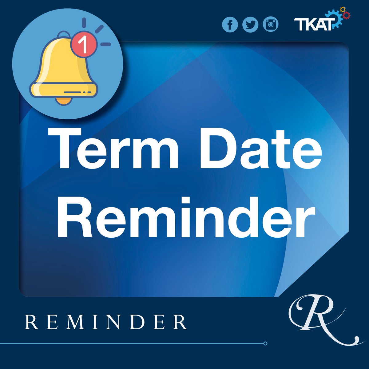 🗓Term 5 ends on Thursday the 28th of March.

Easter Break: Friday 29th March - Friday 12th April.

Term 6 starts on Monday the 15th of April.

#termdates #datesforyourdiary