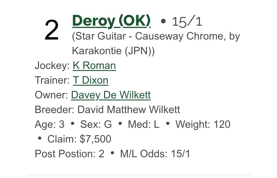 It’s #raceday for Deroy at @CherokeeCasinos  Will Rogers Down in R 8 for owner @DaveyWilkett ! Safe trips to all! #dmwrs #okbred #horseracing #wrd