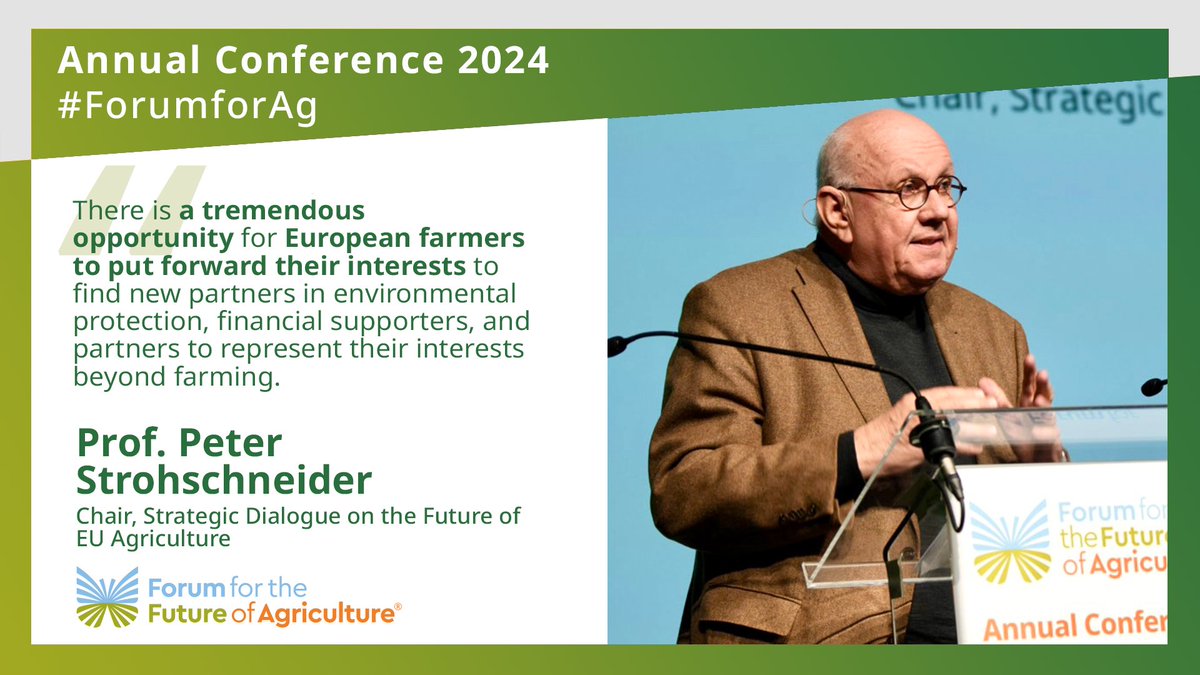 Prof. Peter Strohschneider, the Chair of the Strategic Dialogue on the Future of EU Agriculture, calls on European farmers to act and engage partners who can advocate for their interests. #ForumforAg