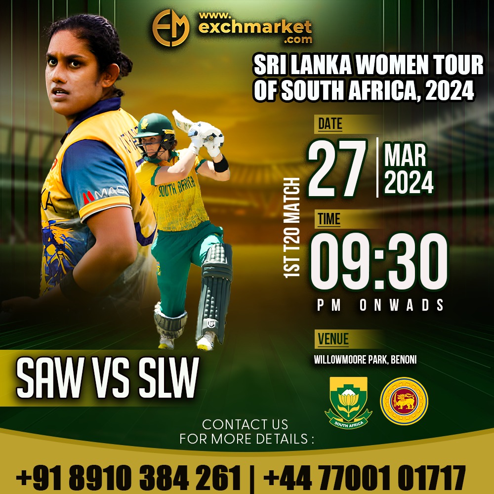 𝐏𝐥𝐚𝐲 𝐖𝐢𝐧 & 𝐄𝐚𝐫𝐧 𝐖𝐢𝐧 𝐖𝐢𝐭𝐡 exchmarket.com

Sri Lanka Women Tour of South Africa

wa.me/919329927516

💸𝐄𝐱𝐜𝐢𝐭𝐢𝐧𝐠  𝐈𝐏𝐋 𝐨𝐟𝐟𝐞𝐫𝐬 𝐚𝐫𝐞 𝐚𝐯𝐚𝐢𝐥𝐚𝐛𝐥𝐞💸
🙏24/7 Customer Service🙏

#SLvSA #CricketFever #exchmarket