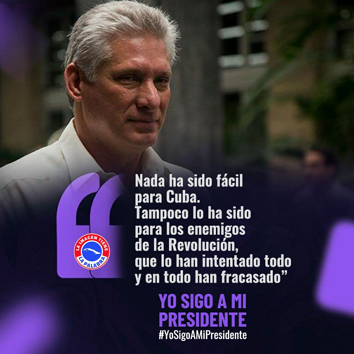 <a href="/DiazCanelB/">Miguel Díaz-Canel Bermúdez</a>: "No ha sido fácil para #Cuba. Tampoco lo ha sido para los enemigos de la Revolución, que lo han intentado todo y en todo han fracasado"
#YoSigoAMiPresidente
#CubaMined
<a href="/DiazCanelB/">Miguel Díaz-Canel Bermúdez</a> <a href="/DrRobertoMOjeda/">Dr. Roberto Morales Ojeda</a> <a href="/Alba40895264/">Alba</a> <a href="/btan0987/">Naima Ariatne Trujillo</a> <a href="/CubaMined/">MINED</a> @JorgeLuisPerd20