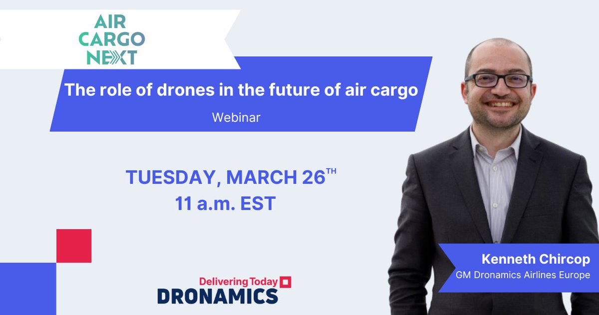 It's not too late to join today's Air Cargo Next webinar! Kenneth Chircop will be virtually joining Steve Magirias from Drone Delivery Canada and Aleksey Matyushev from Natilus to discuss the role of drones in the future of air cargo 🛩
Register here: lnkd.in/dFWve6K9