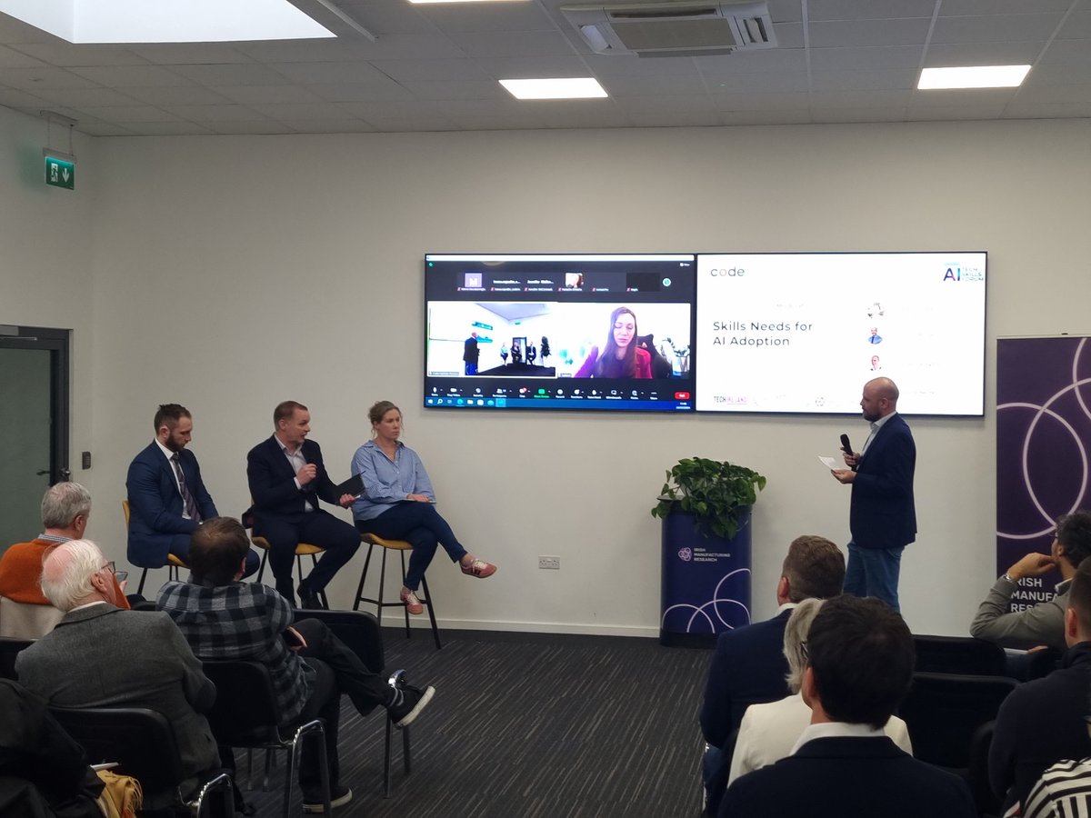 🎤Panel 2 takes on now here at the AI Tech Skills Forum. ✨️Discussing all things on Skills Needs for AI Adoption with Aidan Lawless moderating and sepakers Jane Gormley, Ronan Murray, Fergal Geraghty and Luonna Becher. #AITechSkills #TechEvent #Networking
