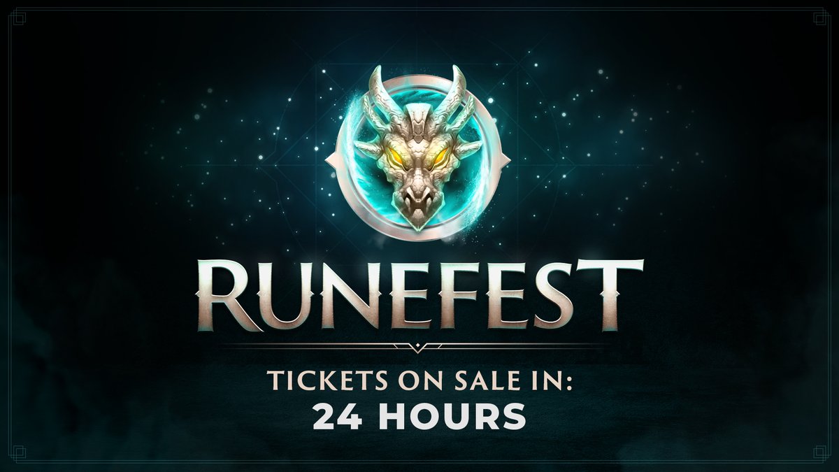 👀 It's almost time 👀 Tickets for RuneFest will be available for purchase in just 24 hours! In the meantime, check out the updated website to see what's in store at RuneFest 2024: runefest.com