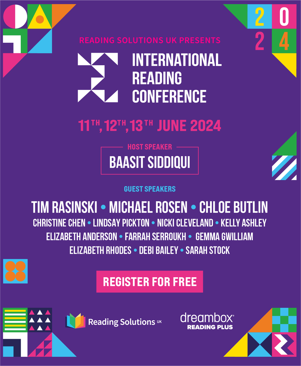 📣 Calling all educators

Our FREE online International Reading Conference is back on June 11th, 12th, and 13th.

Are you a senior leader, multi-academy trust leader, teacher, teaching assistant, or librarian who is passionate about fostering confident, lifelong readers? Register