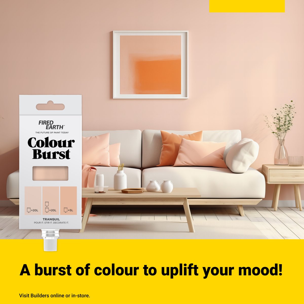 Bring a sense of comfort to your space. Builders has just what you need to create your very own shade of Pantone’s Colour of the Year - Peach Fuzz. Just add Fired Earth’s Tranquil Colour Burst packet to white paint and mix it well. It’s ready for use:bit.ly/3TqDukq