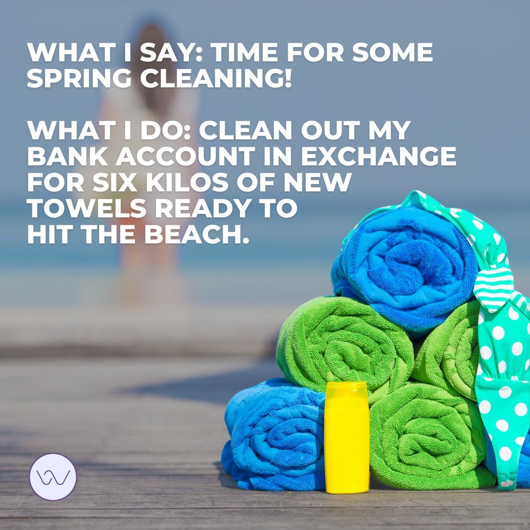 Spring cleaning level: Expert! Bank account: Less thrilled. 🌊💸 How many beach towels do you take on holiday with you?

#incontinenceswimswear #incontinence #swimwear #urinaryincontinence  #bowelincontinence