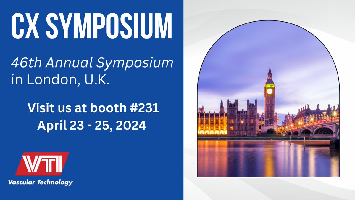 We are excited to exhibit @CXSymposium and showcase our latest solutions for the surgical suite, including our surgical Doppler systems. Visit us at booth #231 in London! Learn more: vti-online.com/products/doppl… #CX2024 #VTI #VascularSurgery