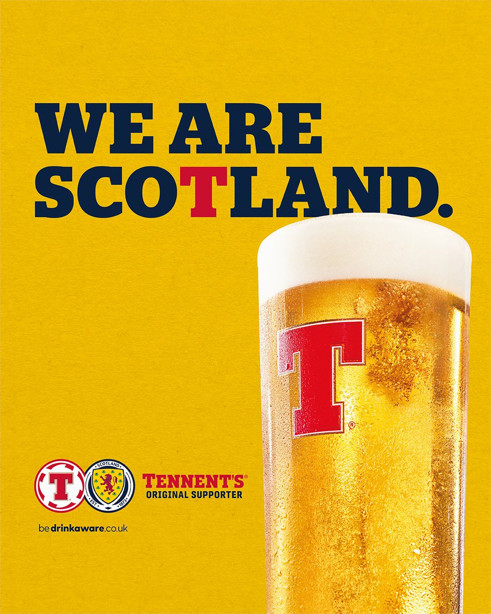 Right behind the @ScotlandNT tonight, pre-match pints getting ready for that Hampden roar! C’mon Scotland! 🙌 #SCONIR