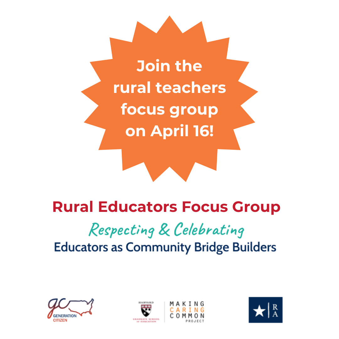 🌟 Hey #rural #teachers — join our focus group on addressing social issues in the classroom. Share your insights & receive a $75 gift card for the session on April 16. generationcitizen.formstack.com/forms/communit…