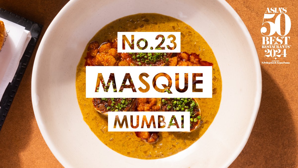 The50Best's tweet photo. #Mumbai is home to No.23 and The Best Restaurant in India, Masque, which showcases innovative takes on Indian classics in an industrial-chic setting. #Asias50Best @SanPellegrino @masquebombay, @varun_totlani https://t.co/1fsFVTmgKZ