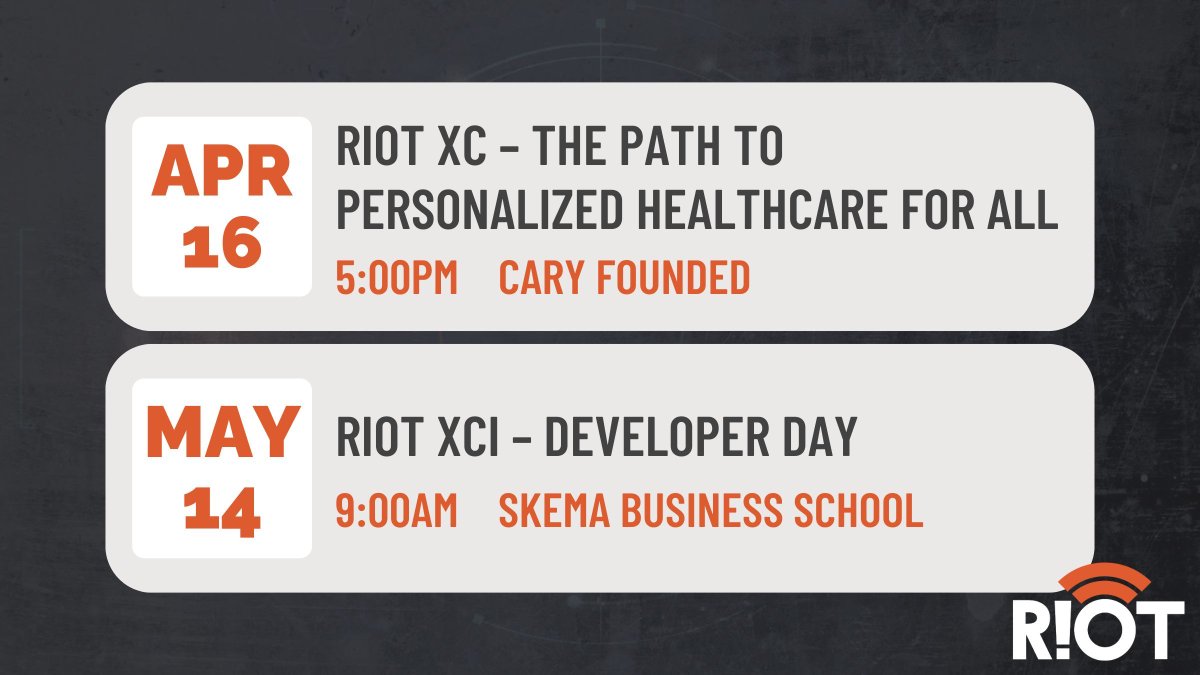 Don't miss RIoT's upcoming events! Dive into the latest innovations and trends shaping the tech landscape. Our events offer invaluable insights, networking opportunities, and hands-on experiences. Stay ahead of the curve #tech #northcarolina #rtp buff.ly/3TM0eNr