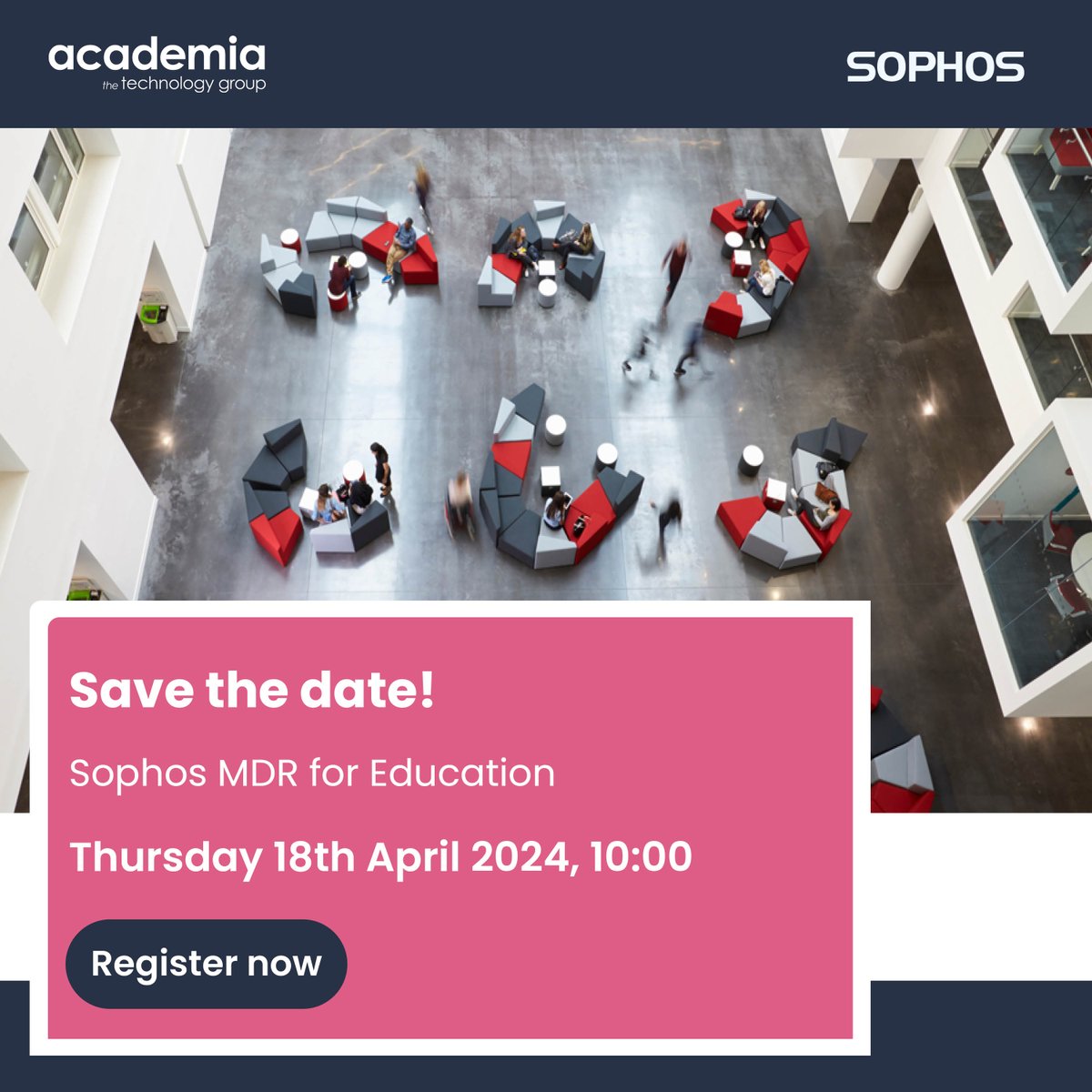 Explore the power of Sophos MDR in education with us 🚀 Join us on Thursday 18th April 2024 at 10:00 for a webinar that deep dives into proactive threat detection and response - securing a digital haven for students and faculty alike. Register now 👉 event.webinarjam.com/register/350/x…