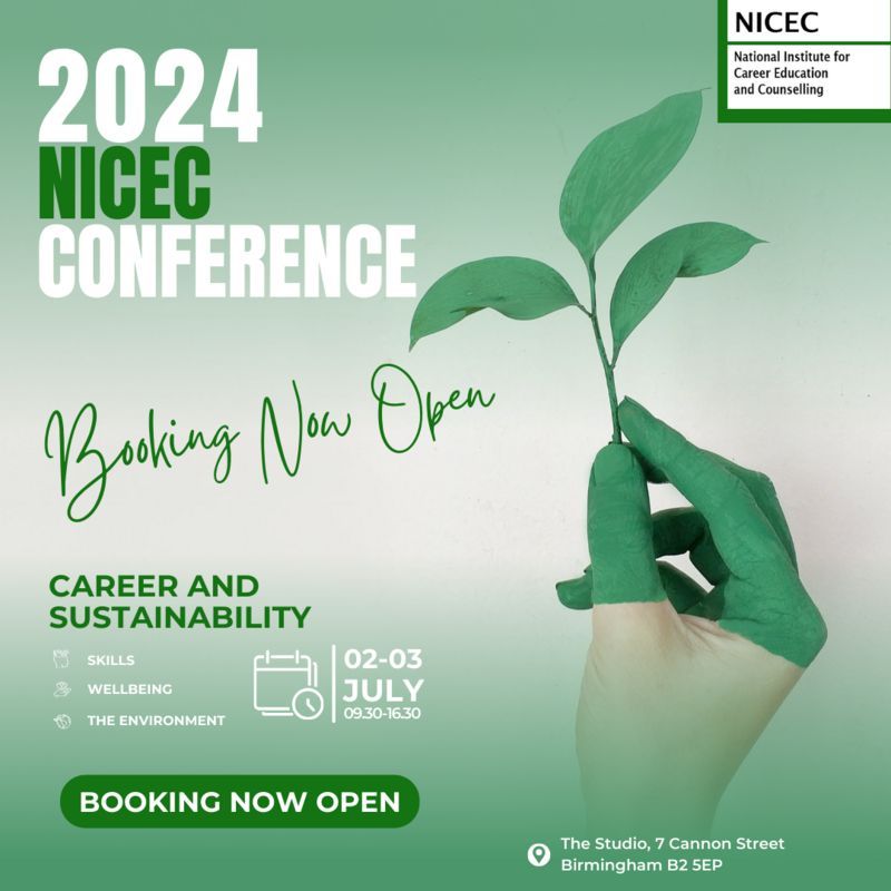 NICEC Conference 2024: Career and Sustainability Skills, wellbeing and the environment (Tuesday 2 & Wednesday 3 July 2024) NICEC is uniquely placed to bring together careers research, policy and practice. buff.ly/3TQP3mv #careers #careerdevelopment #careerleaders