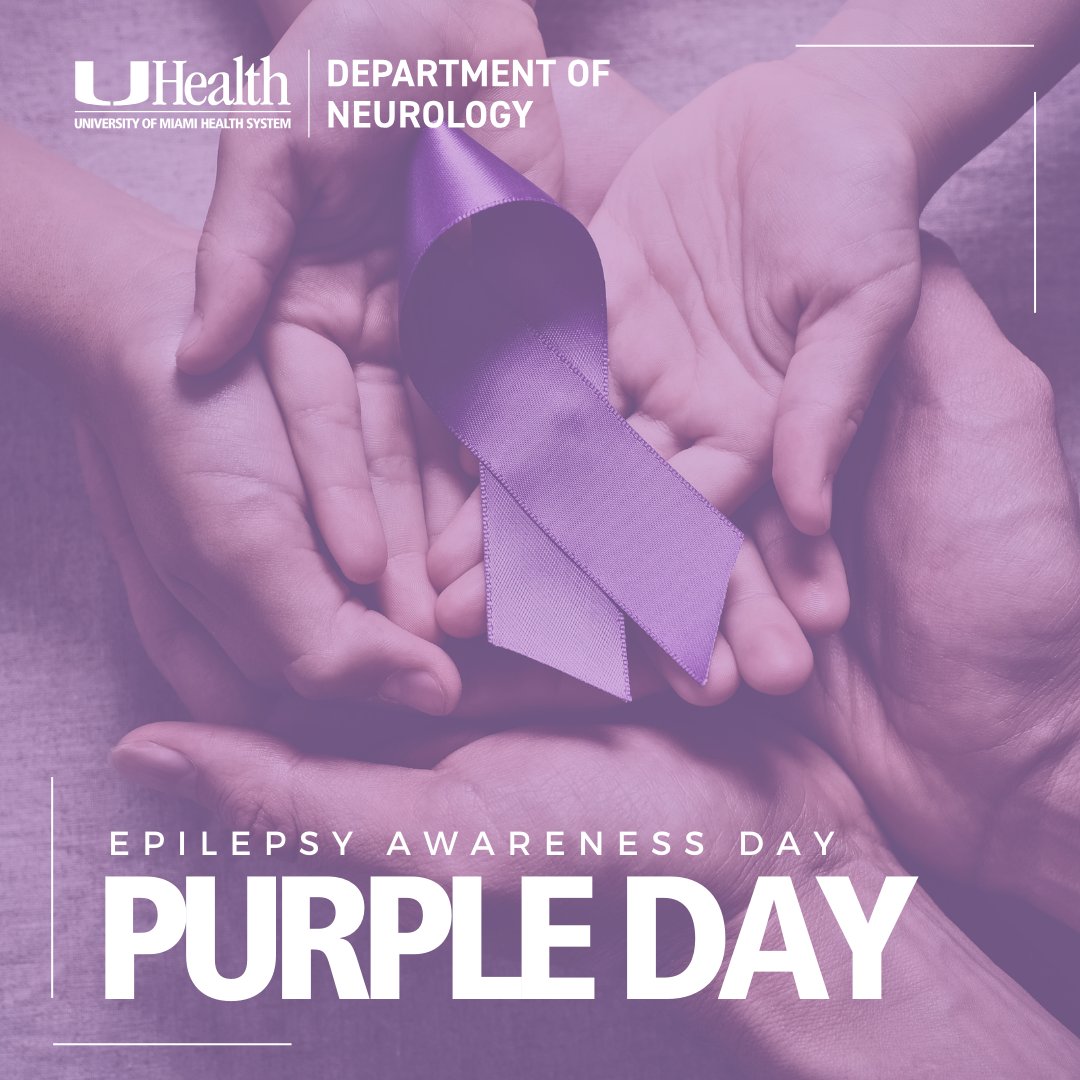 Join us in wearing purple for #PurpleDay, a day dedicated to raising awareness for epilepsy and supporting those affected. 💜 #EpilepsyAwareness #BrainHealth @umiamimedicine @UMiamiHealth
